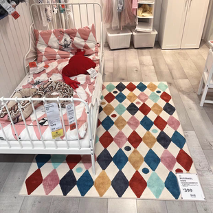 国内宜家布森肯地毯马戏彩服图案现代简约北欧风儿童房用IKEA代购