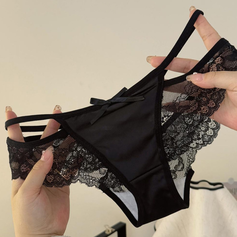 法式蕾丝内裤女2025新款纯欲风缎面低腰性感高开叉女生透气三角裤,女士内衣/男士内衣/家居服,女三角裤,淘宝优惠券,粉丝福利购,淘宝优惠卷