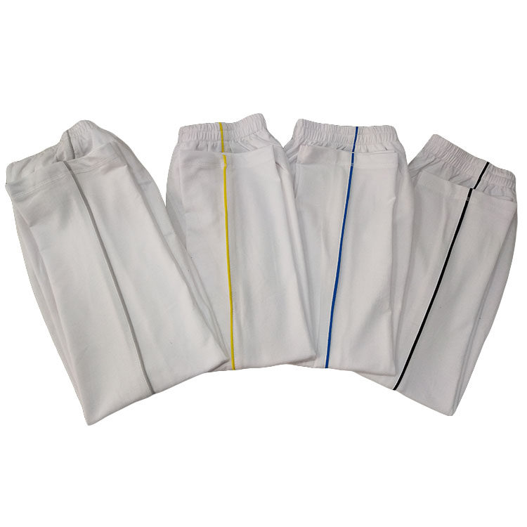定制春秋季白色全棉运动裤高中学生校服裤男女生中性款长裤子直筒