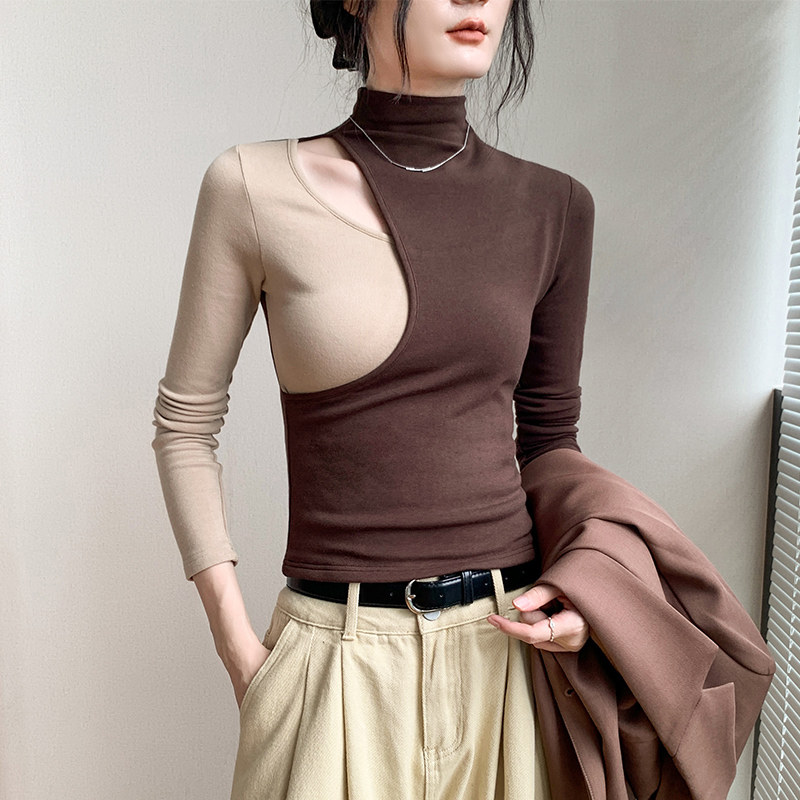 歌倍尚半高领打底衫女