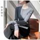 针织衫 女2024秋冬新款 修身 学院派纯色圆领长袖 显瘦百搭毛衣打底衫