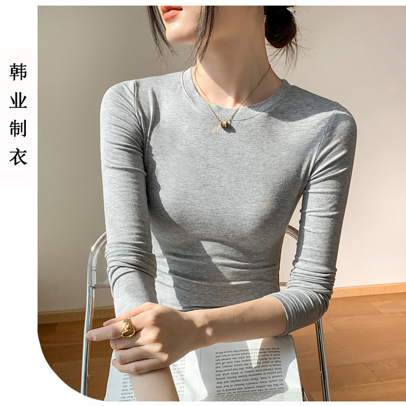 圆领长袖T恤女2024春季新款正肩修身上衣莫代尔纯色内搭打底衫薄,女装/女士精品,T恤,淘宝优惠券,粉丝福利购,淘宝优惠卷