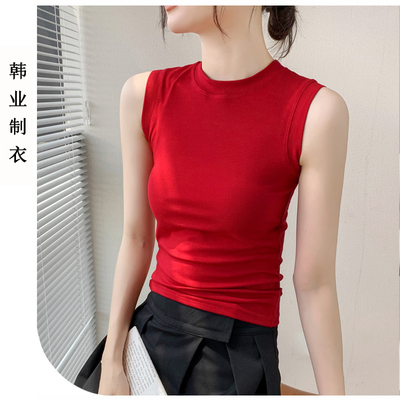 无袖圆领莫代尔打底衫修身背心