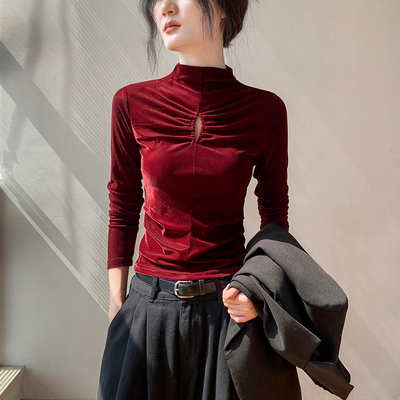 歌倍尚半高领打底衫女