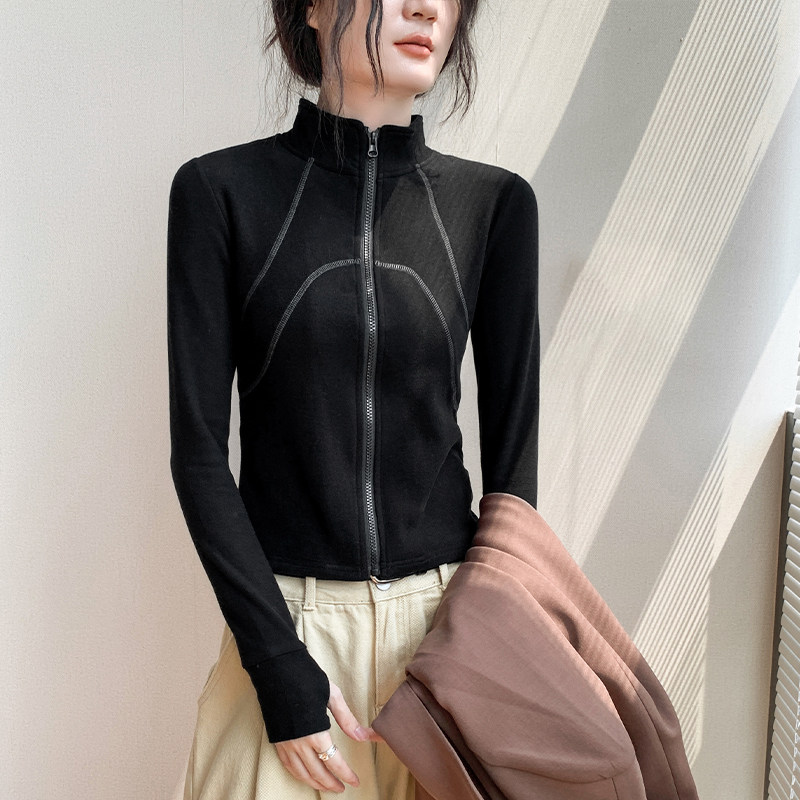 歌倍尚手套袖t恤女秋冬