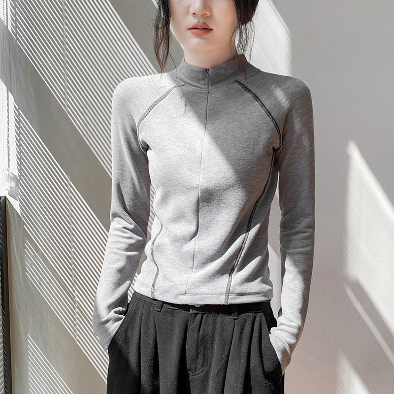 歌倍尚半高领打底衫女