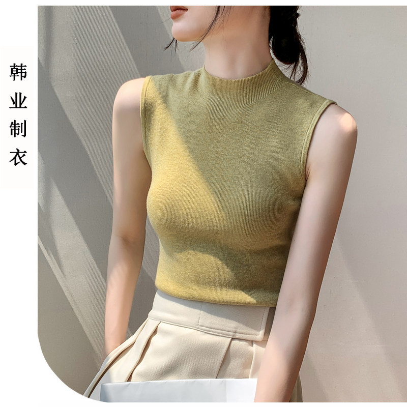 半高领羊毛针织打底衫女