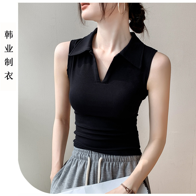 纯棉无袖背心女夏修身打底衫甜辣