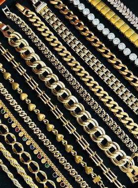 美国男女素金水晶Fashion