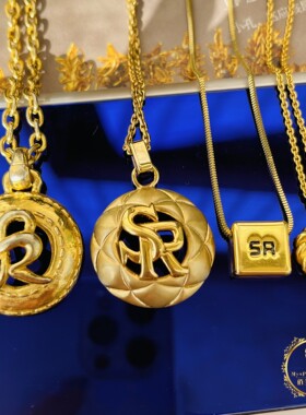 Sonia Rykiel SR字母法国高奢品牌vintage中古复古项链