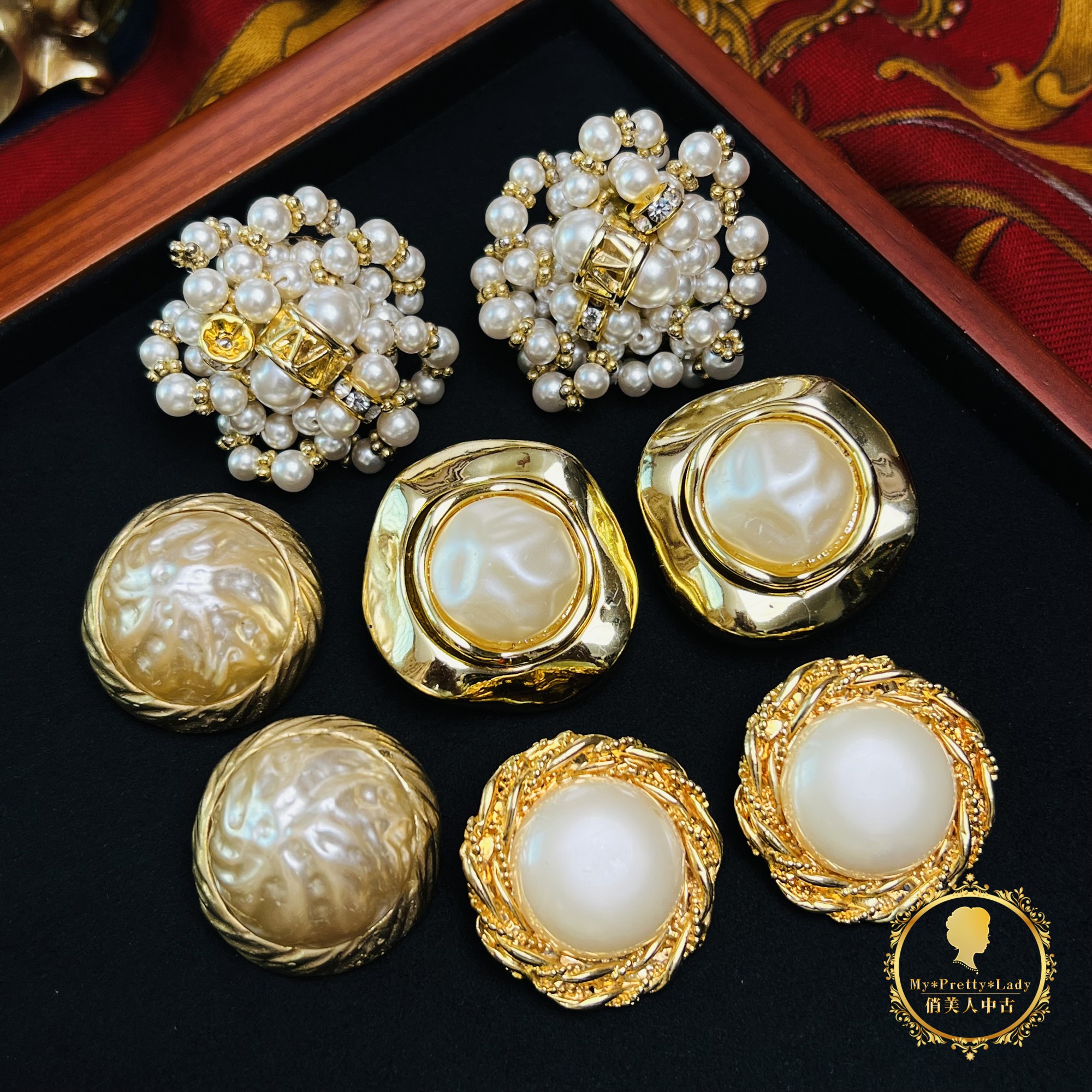 法产素金重工仿珍珠编织经典优雅