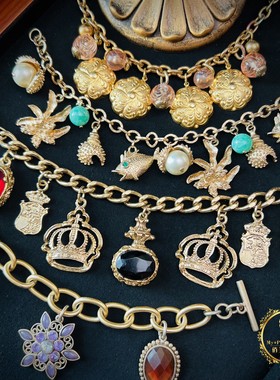 法国素金水晶仿珍珠夸张