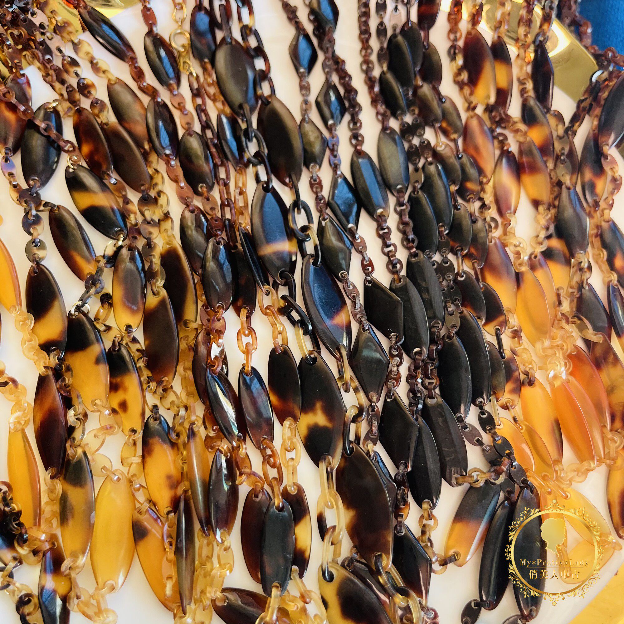 日本70年代老物件深海豹纹本鳖甲vintage海外中古复古项链d2