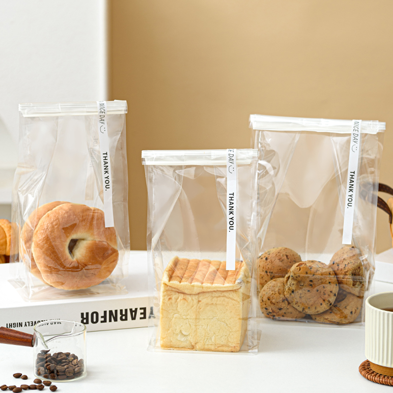 全透明吐司袋切片吐司麻薯饼干牛角包打包袋铁丝卷边自封面包袋子