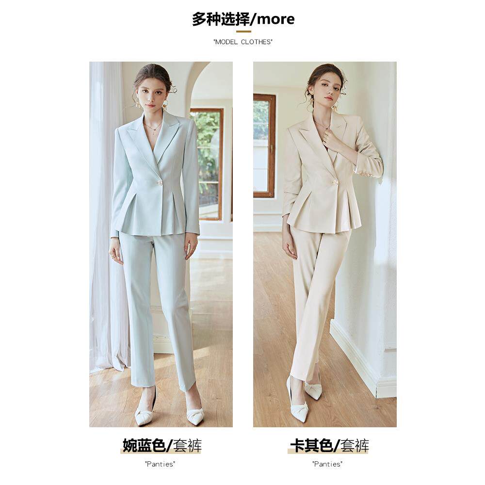 전문 정장 여성 비즈니스 가을 긴팔 정장 정장 기질 여신 스타일 가벼운 럭셔리 하이 엔드 바지 작업복 가을