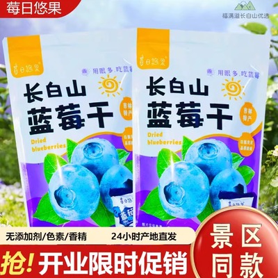 长白山特产微糖蓝莓果干儿童孕妇零食无添加剂独立包装手提礼袋