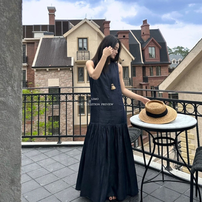 LIMO圆领无袖度假背心连衣长裙
