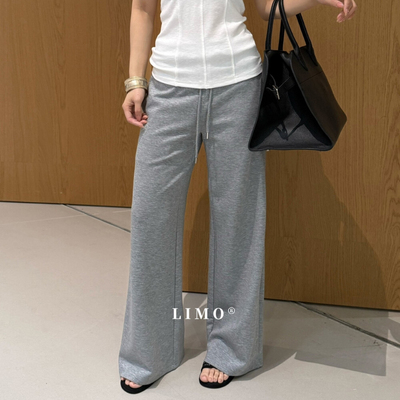 LIMO极简抽绳天丝阔腿休闲裤女