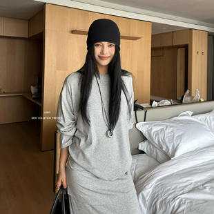 T恤女 LIMO 2025早秋新款 糯糯慵懒极简大版 宽松休闲百搭纯色长袖