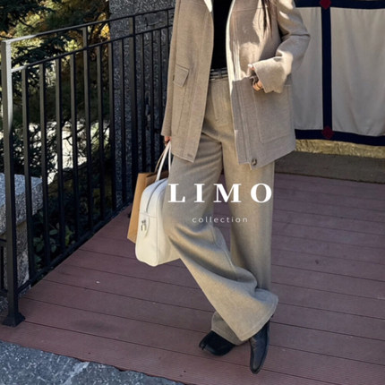 LIMO 2025冬季新款 百搭加厚雅痞老钱风直通羊毛呢子休闲西裤女
