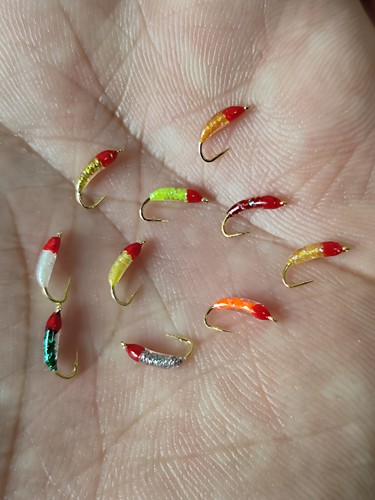 荧光闪亮多色若虫路亚仿生飞蝇钩