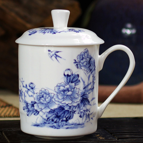 骨瓷茶杯办公杯500ML大容量