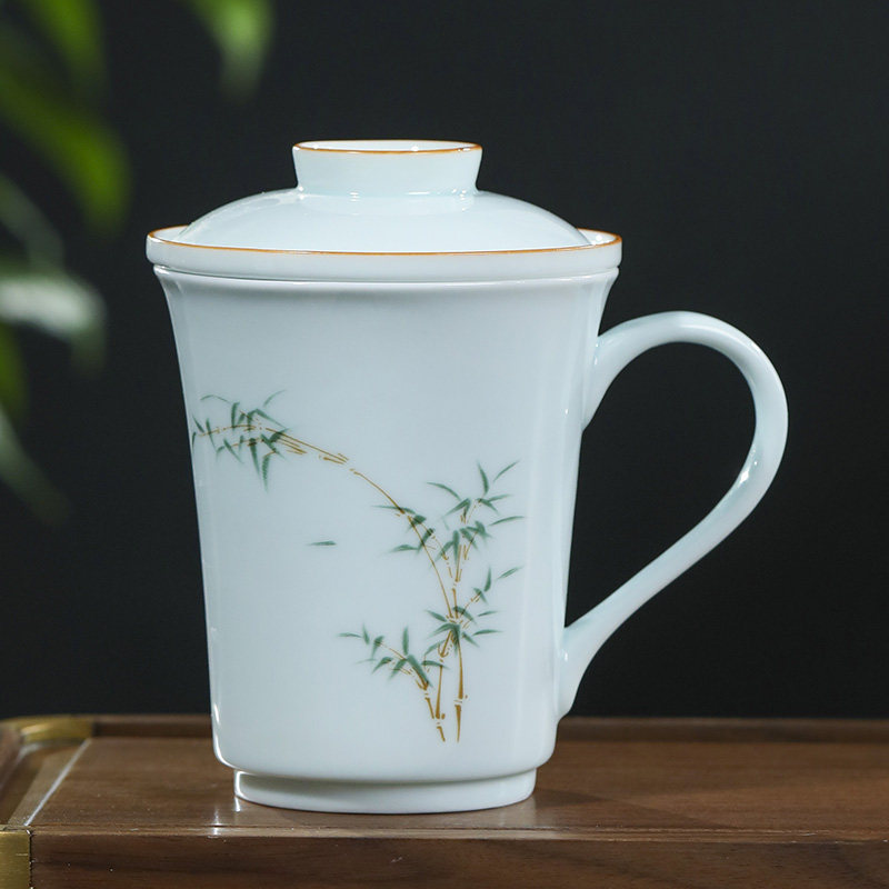 景德镇陶瓷茶杯青釉泡茶杯图片