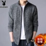 Playboy Cardigan Men Plus Velvet Dày Đan áo sơ mi nam Slim Jacket Winter Casual Áo len nam - Áo len áo cardigan nam