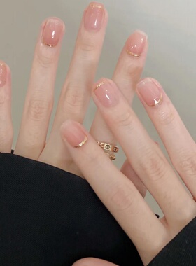 纯手工定制成品穿戴甲蜜桃美甲