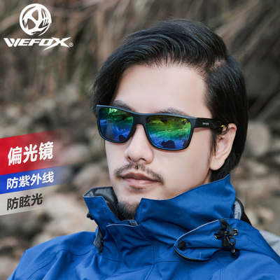 威狐钓鱼眼镜偏光护眼复古款式