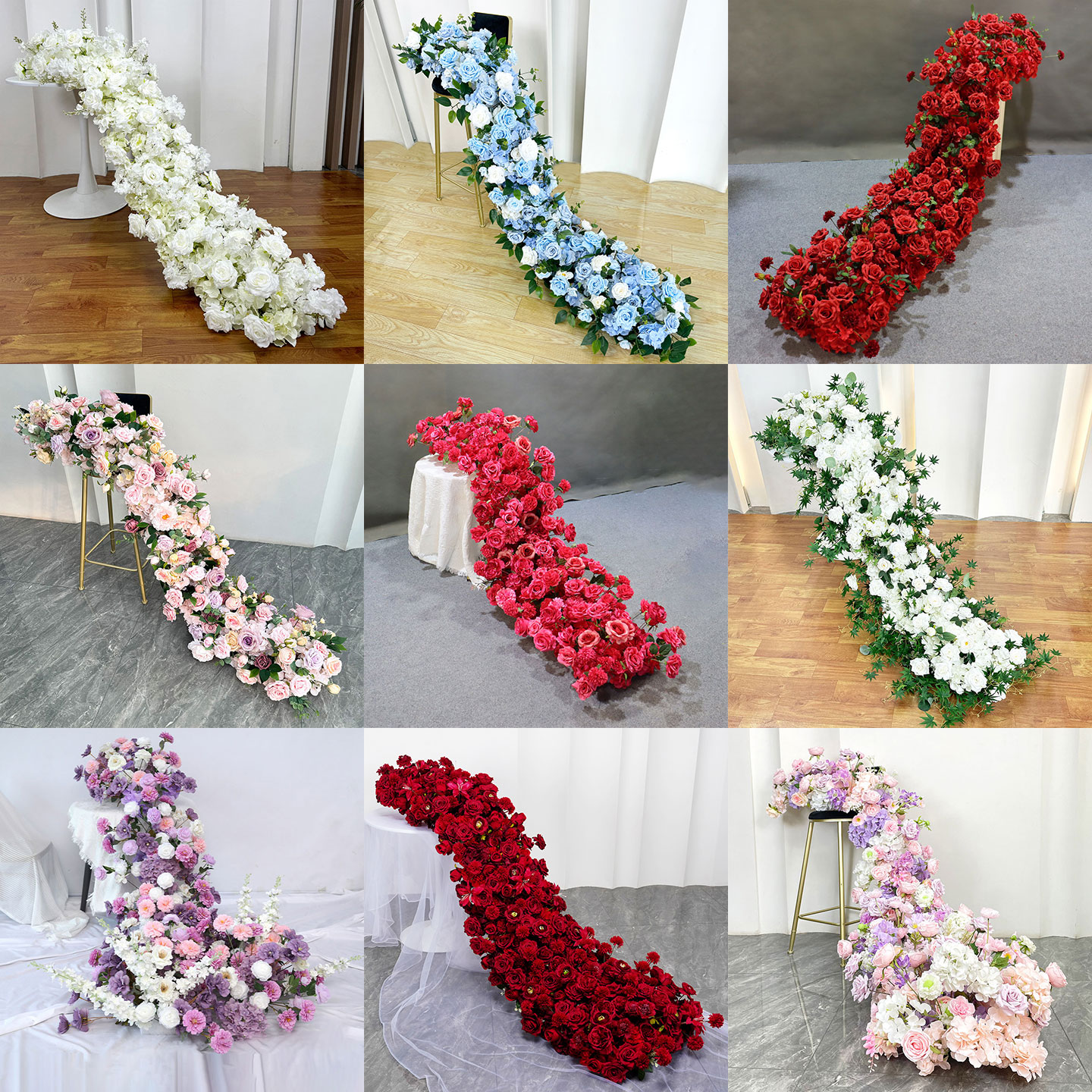 瀑布桌花婚庆仿真花生日装饰花