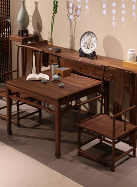 宋式美学方桌 实木八仙桌 餐桌椅组合中堂六件套客厅供桌香案佛台