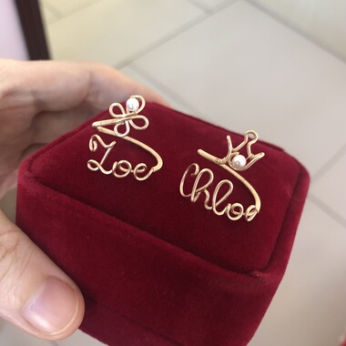 [M.G] Joy&Luck 美国14k注金 纯手工字母定制 双层名字戒指 闺蜜