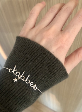 [M.G] 工作室 加粗1.02mm 名字手环 定制925纯银 字母手镯 礼物