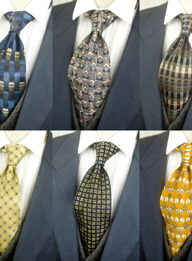 复古花纹领带男宽版10cm温莎结桑蚕丝真丝面料礼盒装婚庆新郎司仪