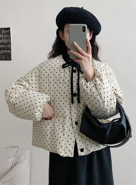 初吾家25冬新系带小碎花短款90白鸭绒子新国标小个子羽绒服女外套