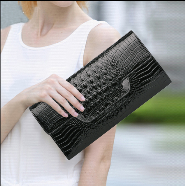 High-capacity genuine leather clutch bag Female bag 2019 new pattern Wave packet fashion temperament Inclined shoulder bag Little bag Banquet Handbagin the Leather/Lady bags/Men's bag, Ms. bags  category - from Buy2taobao.com to provide professional Taobao agent buy service