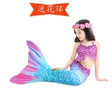 Детский купальник, наряд маленькой принцессы, раздельный комплект, крой «рыбий хвост», 3 предмета