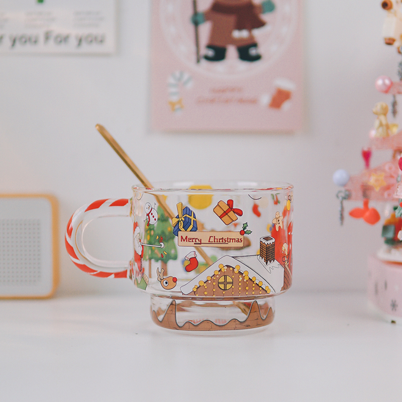 圣诞玻璃杯精致高颜值送女生朋友