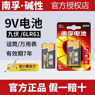 南孚9V碱性电池万用表麦克风儿童玩具遥控6LR61 方块叠层九伏6F22