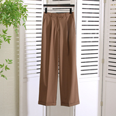 秋冬新款 高奢正 显腿长羊毛直筒阔腿西装 裤 row 闭眼收ken定没错