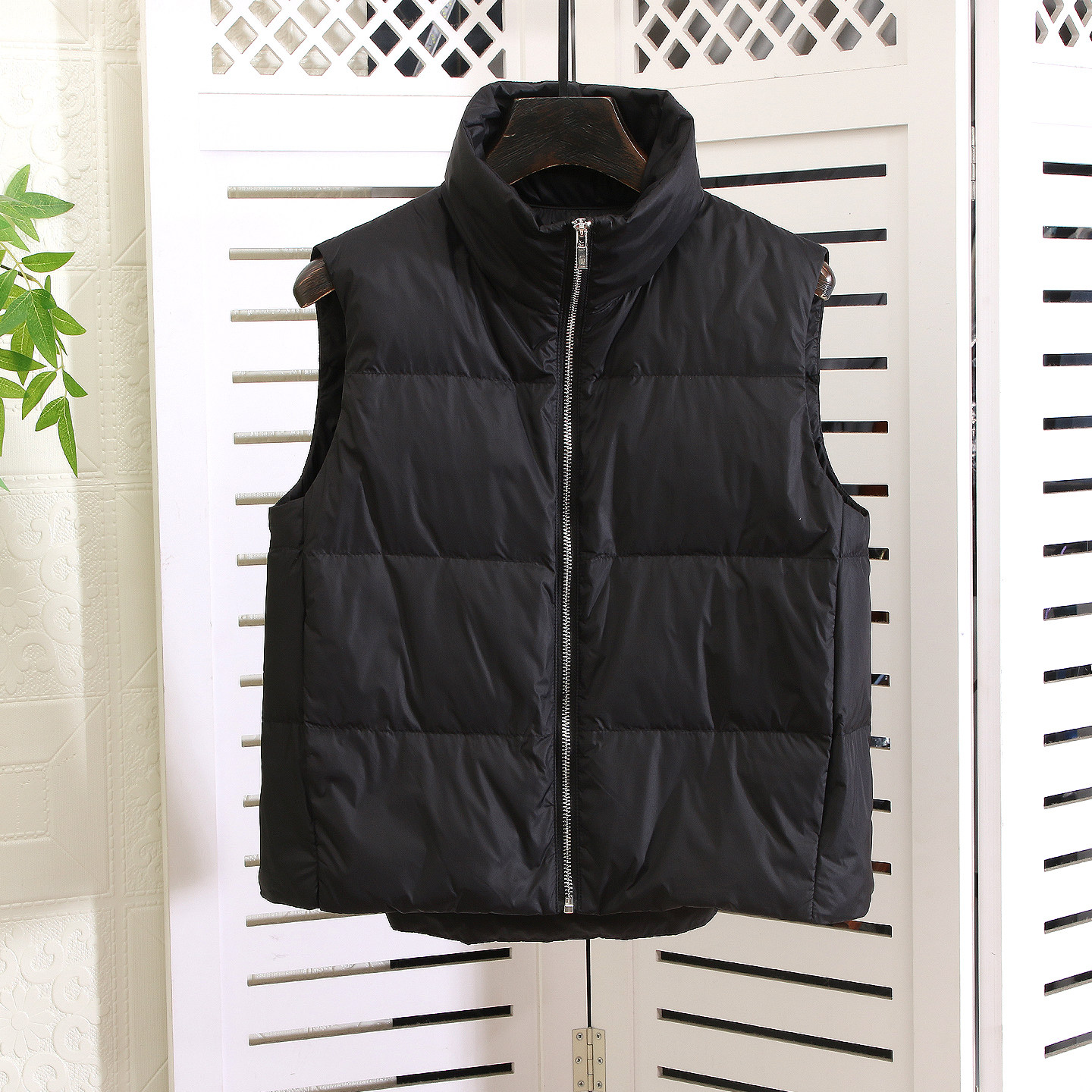 拉链简约实用马甲白鹅绒羽绒服冬