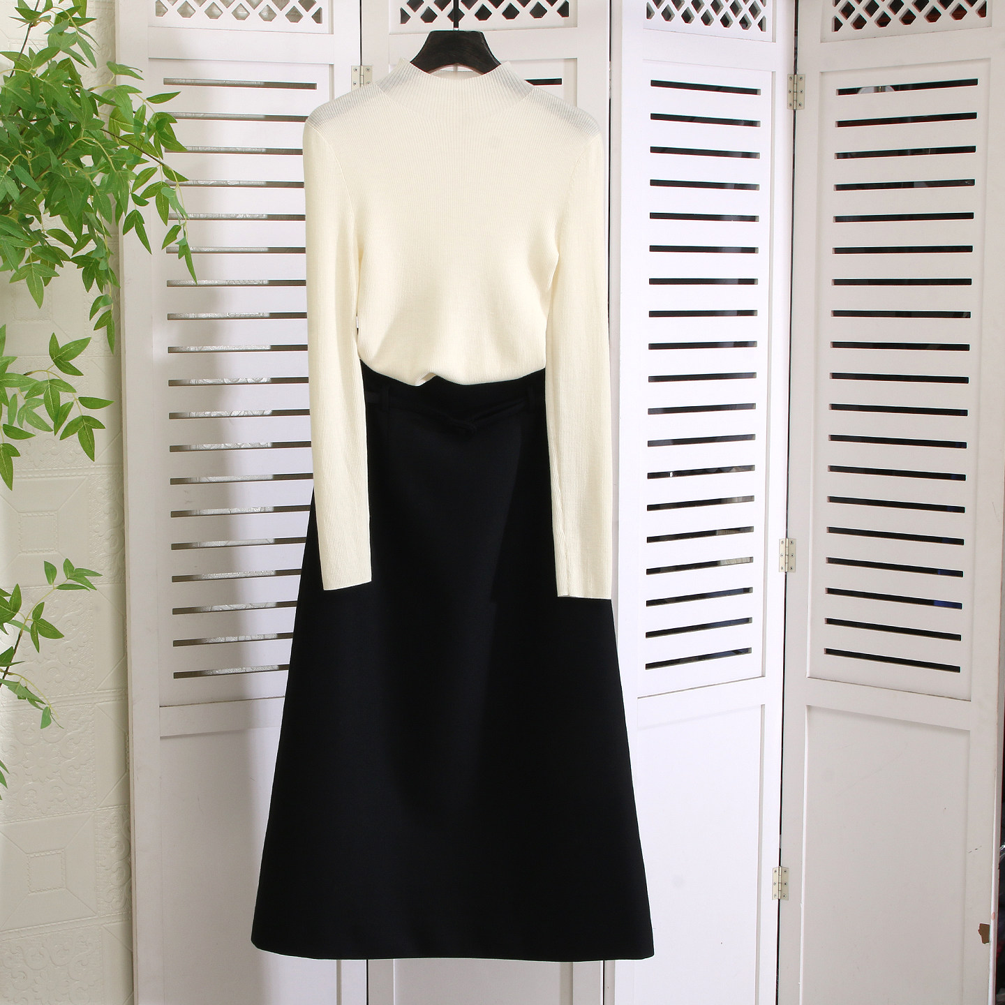 jue美啊！D~低调的时髦~侧口袋进口初剪羊毛高腰腰带款大摆半身裙