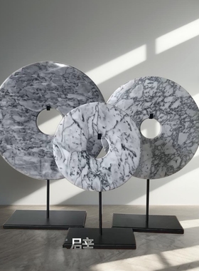 花色玄关石材桌面摆件祝福简约