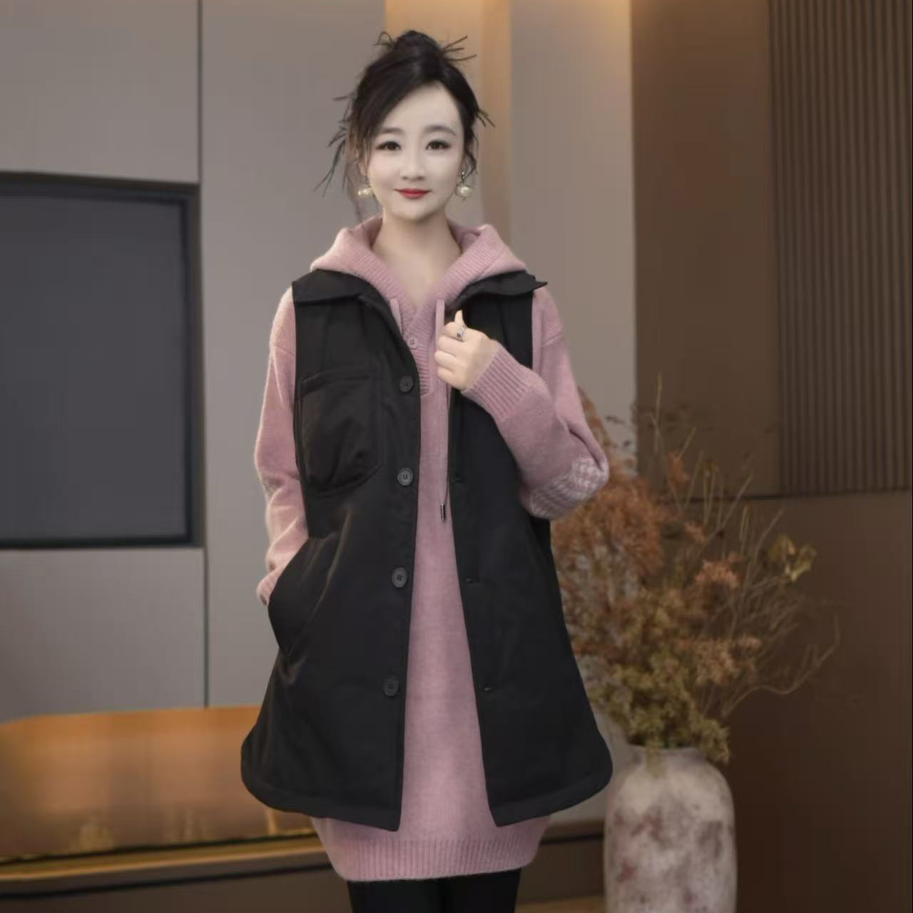 无品牌棉百搭短款连帽