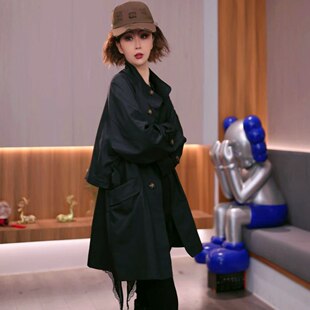 1032秋季风衣外套中长女款小个子洋气气质女士衣服休闲时尚韩版