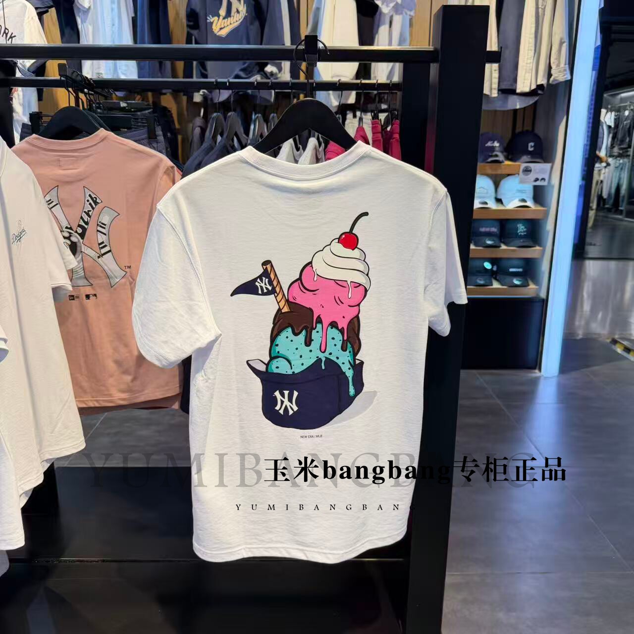New Era纽亦华正品2026新款男女甜品印花宽松针织短袖T恤14891395
