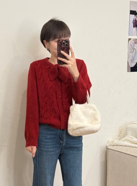 大妍【奶芙草莓】小个子冬季简约百搭针织慵懒风套头毛衣8979
