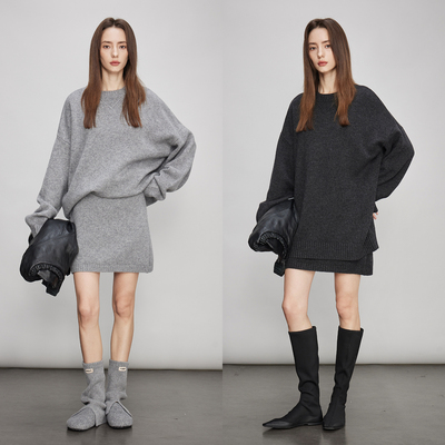 3ONE100%绵羊毛极简套头套装