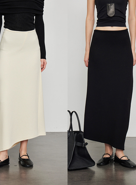 3ONE｜日本进口空气机理棉高腰不对称高级感ROW风花苞半身裙秋冬